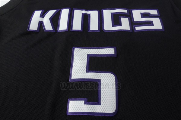 Camiseta Negro Moda Sacramento Kings De'Aaron Fox #5 Negro